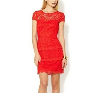 Cynthia Steffe Red Lace Cocktail Dress.  Worn once